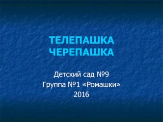 Презентация Телепашка-Черепашка 2016 презентация
