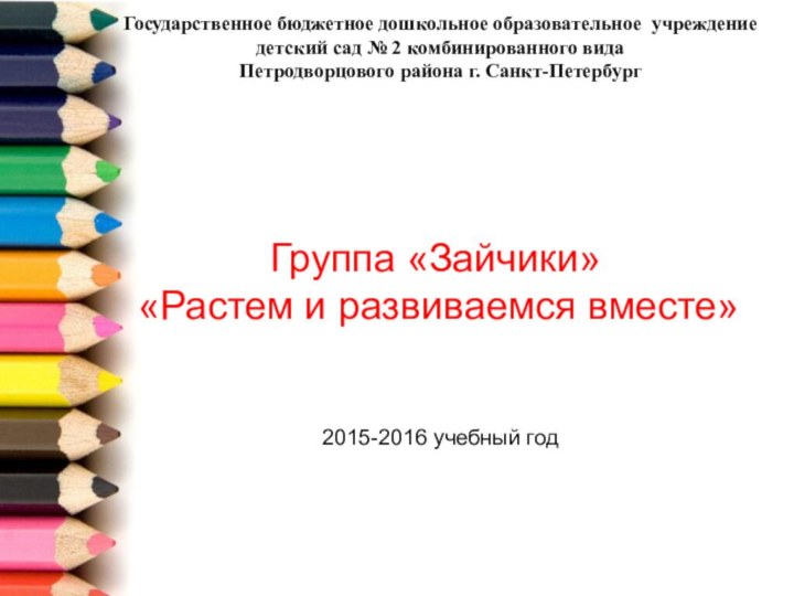 Государственное бюджетное дошкольное образовательное учреждение детский сад № 2 комбинированного вида Петродворцового