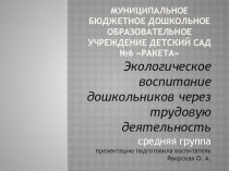 Экологическое воспитание дошкольников через трудовую деятельность презентация занятия для интерактивной доски по окружающему миру (средняя группа)