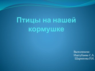 презентация к беседе о зимующих птицах /первая младшая группа/ презентация к уроку по окружающему миру (младшая группа)