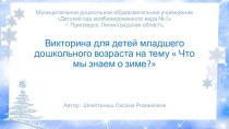 Викторина для детей младшего дошкольного возраста Что мы знаем о зиме? презентация к уроку (младшая группа)