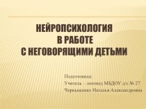 Нейропсихология в работе с не говорящими детьми презентация к уроку (подготовительная группа)