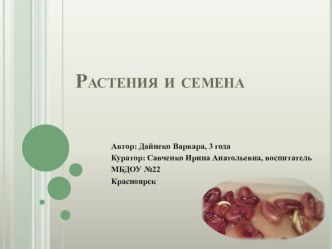 Опыт организации исследовательской деятельности Выращивание фасоли опыты и эксперименты по окружающему миру (младшая группа)