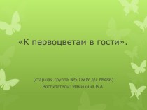 К первоцветам в гости. презентация к уроку по окружающему миру (старшая группа)