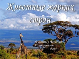 Животные жарких стран презентация