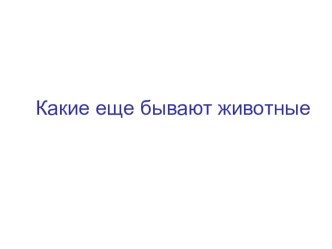 Презентация Какие еще бывают животные презентация к уроку по окружающему миру по теме