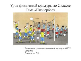 Урок физической культуры во 2 классе Тема Пионербол презентация к уроку по физкультуре (2 класс)