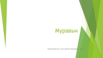 Презентация Муравьи методическая разработка по окружающему миру