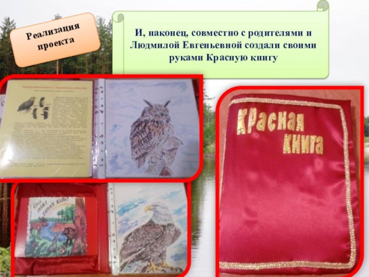 Реализация проектаИ, наконец, совместно с родителями и Людмилой Евгеньевной создали своими руками Красную книгу