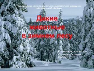 проект Дикие животные в зимнем лесу презентация к занятию по окружающему миру (старшая группа) по теме  