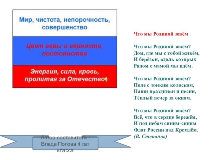 Что мы Родиной зовём    Что мы Родиной зовём? Дом, где