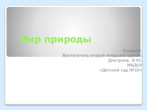 Презентация Мир природы презентация к уроку по окружающему миру (младшая группа)