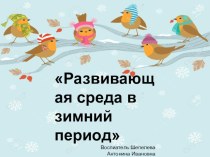 Развивающая среда в зимний период презентация к уроку по окружающему миру (младшая группа)