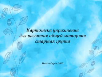 картотека упражнений развития общей моторики в старшей логопедической группе картотека по логопедии (старшая группа)