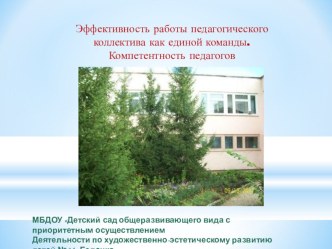 Эффективность работы педагогического коллектива как единой команды и качество образования в дошкольном образовательном учреждении связаны друг с другом презентация по теме