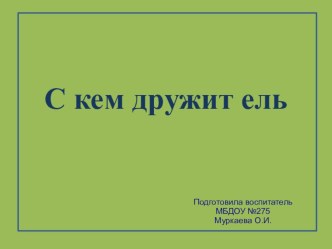 С кем дружит ель. презентация к уроку по окружающему миру (средняя группа) по теме