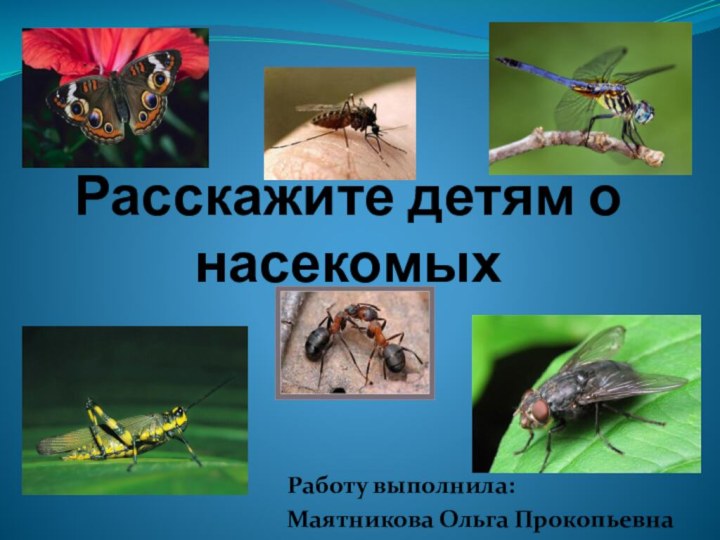 Расскажите детям о насекомыхРаботу выполнила: Маятникова Ольга Прокопьевна