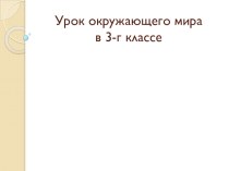 Урок окружающего мира в 3 классе план-конспект урока по окружающему миру (3 класс)