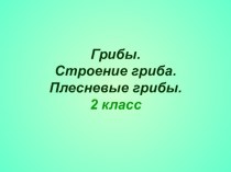 Презентация к уроку окружающего мира Грибы. Строение грибов.Плесень 2 класс по программе ПНШ презентация к уроку по окружающему миру (2 класс) по теме