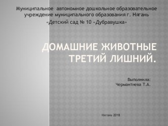 Презентация. Домашние животные. Третий лишний. презентация к уроку по окружающему миру (младшая группа) по теме