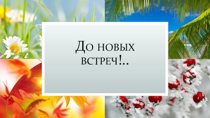 До новых встреч!..