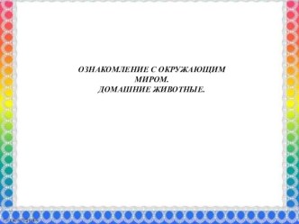 Презентация Домашние животные презентация к уроку по развитию речи (средняя группа)