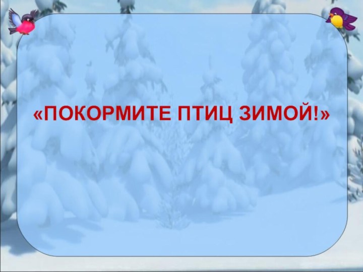 «ПОКОРМИТЕ ПТИЦ ЗИМОЙ!»