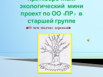 Презентация мини проекта: О чем молчат деревья презентация к уроку по окружающему миру (старшая группа)