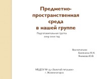 Организация предметно-развивающей среды в подготовительной группе материал (подготовительная группа)