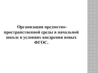 ПК 4.2 Предметно-развивающая среда учебного кабинета начальных классов материал