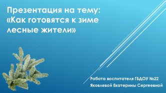 Презентация Как готовятся к зиме лесные жители методическая разработка по окружающему миру (средняя группа)