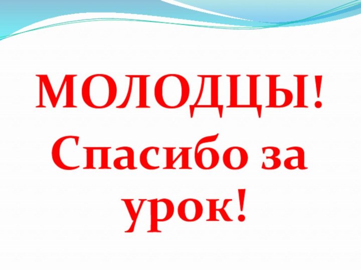 МОЛОДЦЫ!Спасибо за урок!