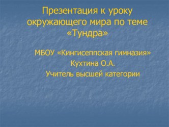 Урок окружающего мира по теме Тундра презентация к уроку по окружающему миру (4 класс) по теме