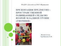 Презентация предметно -пространственной развивающей среды во второй младшей группе Гномики материал