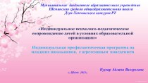 Индивидуальная профилактическая программа на младших школьников. Агрессивное поведение детей. методическая разработка