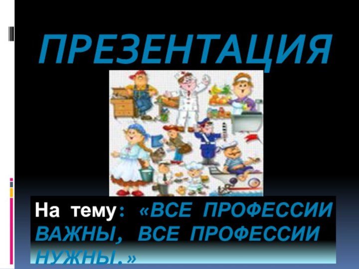 На тему: «Все профессии важны, все профессии нужны.»презентация