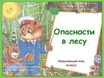 Презентация по окружающему миру 2 класс Опасности в лесу презентация к уроку по окружающему миру (2 класс)