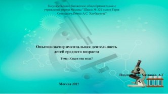 Опытно-экспериментальная деятельность детей среднего возраста презентация к уроку по окружающему миру (средняя группа)