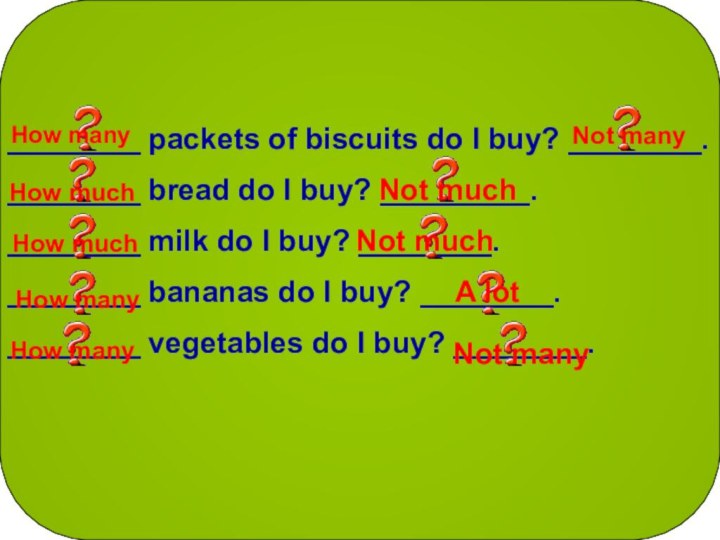 ________ packets of biscuits do I buy? ________.________ bread do I buy?