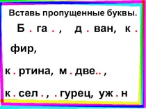 Презентация Вставь пропущенные буквы презентация к уроку по русскому языку (1 класс)