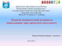 Презентация Развитие познавательной активности дошкольников через проектную деятельность презентация