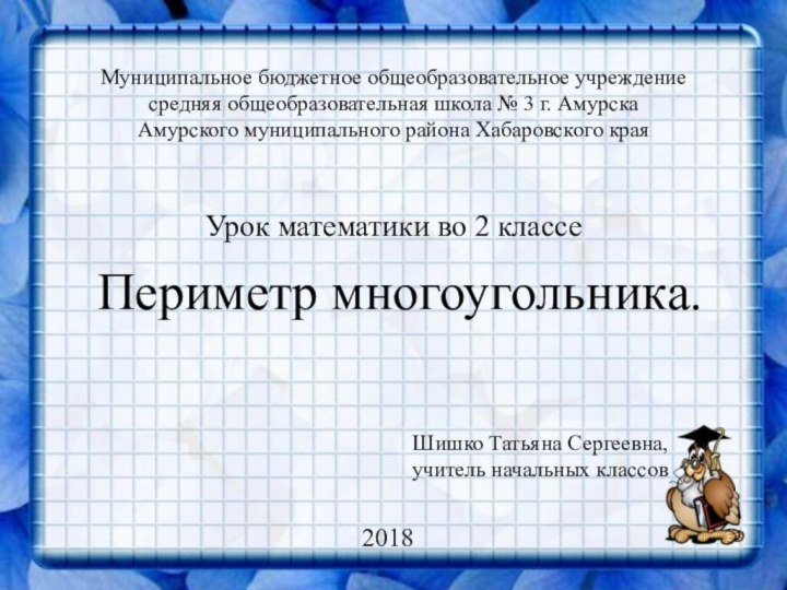 Муниципальное бюджетное общеобразовательное учреждение средняя общеобразовательная школа № 3 г. Амурска