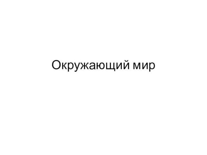 Окружающий мир