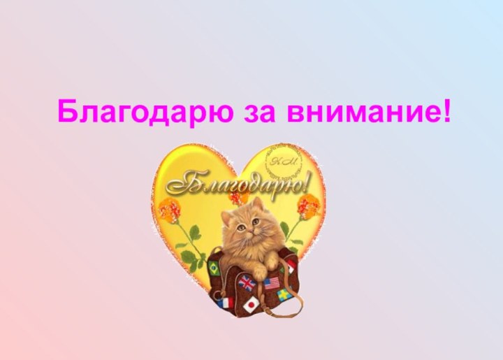 Благодарю за внимание!