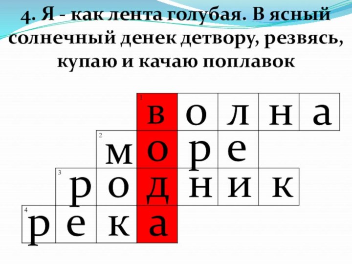 волна4. Я - как лента голубая. В ясный солнечный денек детвору, резвясь,