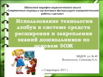 Использование технологии лэпбук в системе средств расширения и закрепления знаний дошкольников по основам ЗОЖ консультация (средняя, старшая, подготовительная группа)