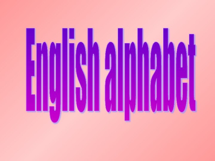 English alphabet