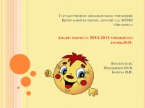 Анализ работы за 2012-2013 учебный год материал (младшая группа) по теме