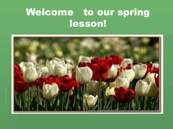 Welcome  to our spring lesson!