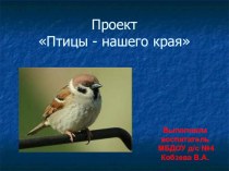 проект Птицы- нашего края презентация к уроку по окружающему миру (старшая группа)